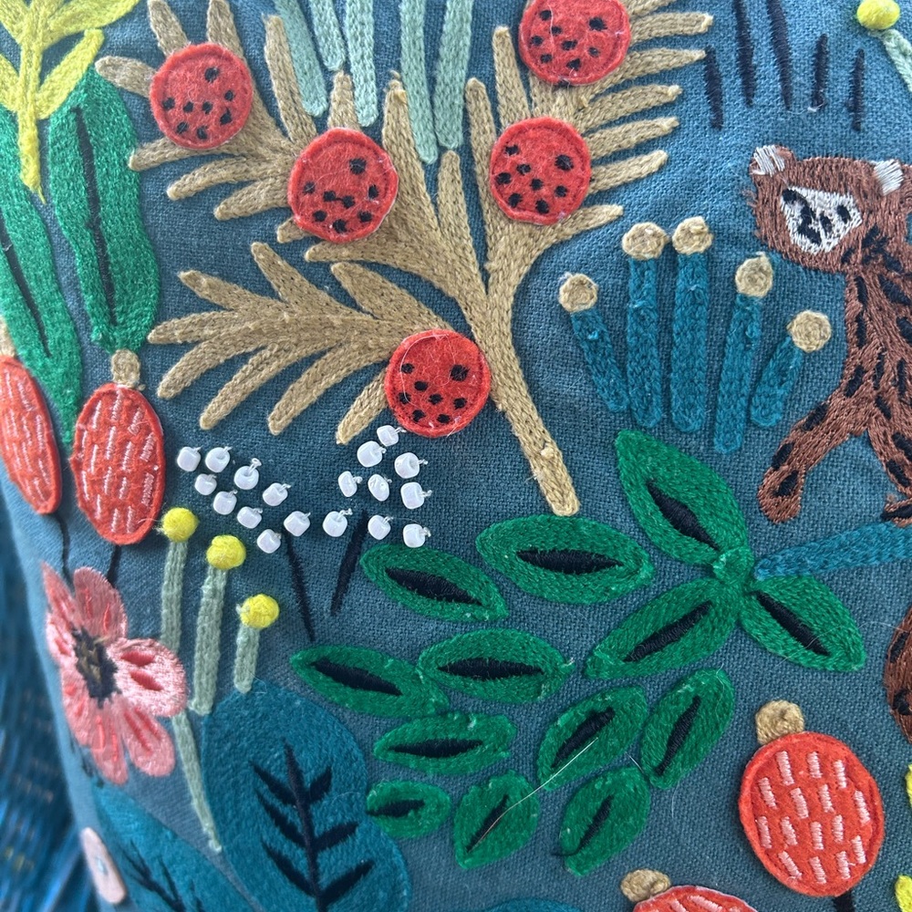 Rifle Paper Co. Jungle Embroidered Large Throw Pillow - Picture 7 of 12